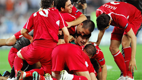 Turkish team cheers after win