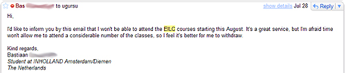 EILC Cancellation Email